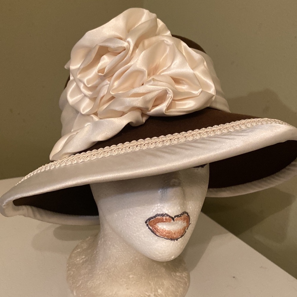Beautiful Brown Wool Church Dress Hat